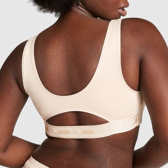 NWT PINK VS Ultimate Squareneck Sports Bra Off Cream - XS - Picture 3 of 6